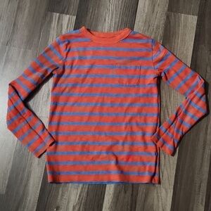 Crewcuts Longsleeve Orange and Blue Shirt Size 8  Pocket on the Front